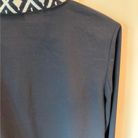 Tory Burch Ariana Embroidered Ribbon Trimmed Tunic Black Size 2 Quiet Luxury - Picture 7 of 11